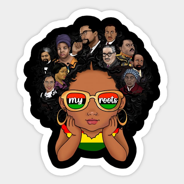 Proud Of My Roots Black Pride African American Leaders BHM Sticker by GLOBAL TECHNO